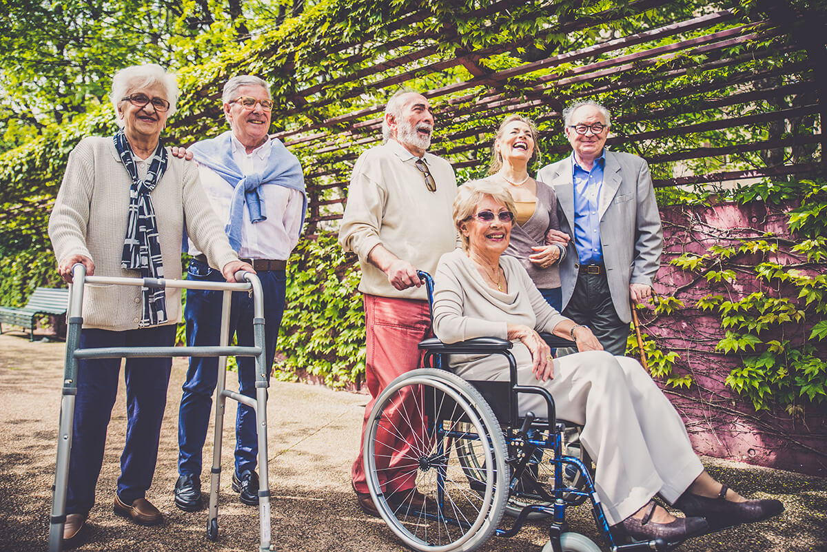 Senior people walking
